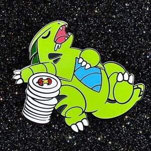 Tyranitar V Alt Art Pin – Funny Pokémon Enamel with Too Many Apples Vibe